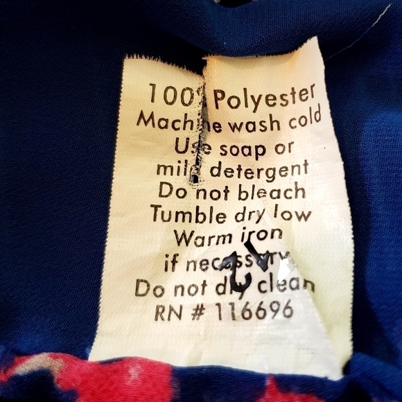 Floral patterened tank top, blue and pink, size L - Picture 6 of 7